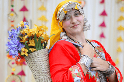 Kashmiri women costume make up worn by an american. Cultural specific photobooths and unique photobooth experience in seattle